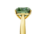 Yellow gold Fancy Green Asscher Cut Diamond Solitaire Engagement Ring with Cathedral Setting and Four-Prong Mount_77