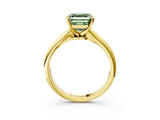 Yellow gold Fancy Green Asscher Cut Diamond Solitaire Engagement Ring with Classic Band and Four-Prong Setting_25