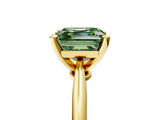 Yellow gold Fancy Green Asscher Cut Diamond Solitaire Engagement Ring with Classic Band and Four-Prong Setting_29