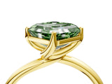 Yellow gold Fancy Green Asscher Cut Diamond Solitaire Engagement Ring with Four-Prong Setting and Classic Band_58
