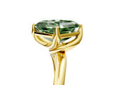 Yellow gold Fancy Green Asscher Cut Diamond Solitaire Engagement Ring with Four-Prong Setting and Classic Band_59