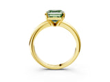 Yellow gold Fancy Green Asscher Cut Diamond Solitaire Engagement Ring with Round Band and Four-Prong Setting_92
