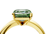 Yellow gold Fancy Green Asscher Cut Diamond Solitaire Engagement Ring with Round Band and Four-Prong Setting_93