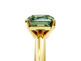 Yellow gold Fancy Green Asscher Cut Diamond Solitaire Engagement Ring with Round Band and Four-Prong Setting_94