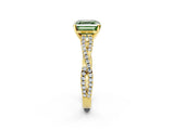 Yellow gold Fancy Green Asscher Cut Diamond Solitaire Engagement Ring with Twisted Pavé Band and Four-Prong Setting_50