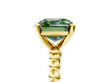 Yellow gold Fancy Green Asscher Cut Diamond Solitaire Ring with Beaded Band and Prong Setting_50