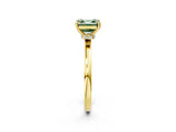 Yellow gold Fancy Green Asscher Cut Diamond Solitaire Ring with Classic Band and Four-Prong Setting_2