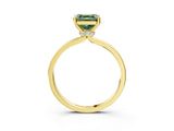 Yellow gold Fancy Green Asscher Cut Diamond Solitaire Ring with Classic Band and Four-Prong Setting_3