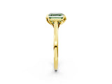 Yellow gold Fancy Green Asscher Cut Diamond Solitaire Ring with Flower Prong Setting and Classic Band_14