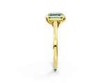 Yellow gold Fancy Green Asscher Cut Diamond Solitaire Ring with Flower Prong Setting and Classic Band_36