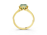 Yellow gold Fancy Green Asscher Cut Diamond Solitaire Ring with Flower Prong Setting and Classic Band_37