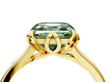 Yellow gold Fancy Green Asscher Cut Diamond Solitaire Ring with Flower Prong Setting and Classic Band_38