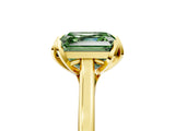 Yellow gold Fancy Green Asscher Cut Diamond Solitaire Ring with Flower Prong Setting and Classic Band_39