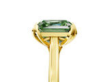 Yellow gold Fancy Green Asscher Cut Diamond Solitaire Ring with Flower Prong Setting and Classic Band_41