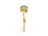 Yellow gold Fancy Green Asscher Cut Diamond Solitaire Ring with Twist Band and Four-Prong Setting_31