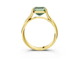Yellow gold Fancy Green Asscher Cut Diamond Solitaire Twist Band Prong Setting Ring_46