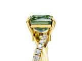 Yellow gold Fancy Green Asscher  Cut Diamond Twist Band Solitaire with Prong Setting_22