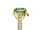 Yellow gold Fancy Green Asscher  Cut Halo Diamond Ring with Channel Set Band and Four-Prong Setting_52