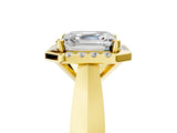 Yellow gold Fancy Green Asscher  Cut Halo Solitaire Engagement Ring with Square Band and Four-Prong Setting_68