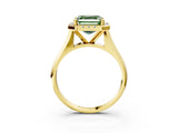 Yellow gold Fancy Green Asscher  Cut Halo Solitaire Engagement Ring with Square Band and Four-Prong Setting_81
