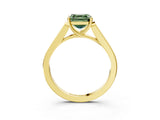 Yellow gold Fancy Green Asscher Cut Solitaire Cathedral Diamond Engagement Ring with Channel-Set Band and Four-Prong Setting_6