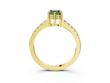 Yellow gold Fancy Green Asscher Cut Solitaire Diamond Engagement Ring with Pavé Band and Six-Prong Setting_27
