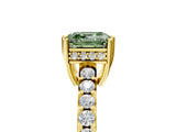 Yellow gold Fancy Green Asscher Cut Solitaire Diamond Engagement Ring with Pavé Band and Six-Prong Setting_29