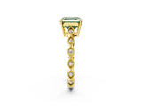 Yellow gold Fancy Green Asscher Cut Solitaire Diamond Ring with Infinity Twist Band and Four-Prong Setting_2