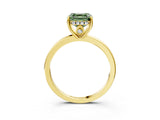 Yellow gold Fancy Green Asscher Cut Solitaire Diamond Ring with Prong Setting and Plain Band_3