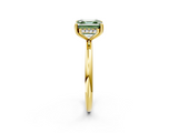Yellow gold Fancy Green Asscher  Cut Solitaire Engagement Ring with Four-Prong Setting and Classic Band_19