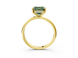 Yellow gold Fancy Green Asscher  Cut Solitaire Engagement Ring with Four-Prong Setting and Classic Band_20