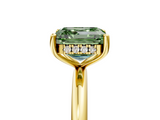 Yellow gold Fancy Green Asscher  Cut Solitaire Engagement Ring with Four-Prong Setting and Classic Band_22