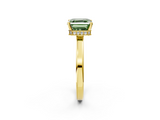 Yellow gold Fancy Green Asscher  Cut Solitaire Engagement Ring with Four-Prong Setting on a Classic Band_2