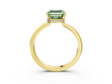 Yellow gold Fancy Green Asscher  Cut Solitaire Engagement Ring with Four-Prong Setting on a Classic Band_3