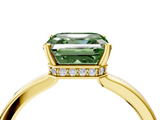 Yellow gold Fancy Green Asscher  Cut Solitaire Engagement Ring with Four-Prong Setting on a Classic Band_4