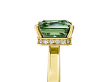Yellow gold Fancy Green Asscher  Cut Solitaire Engagement Ring with Four-Prong Setting on a Classic Band_5