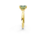 Yellow gold Fancy Green Asscher  Cut Solitaire Engagement Ring with Tapered Band and Four-Prong Setting 2