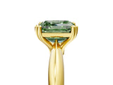 Yellow gold Fancy Green Asscher  Cut Solitaire Engagement Ring with Tapered Band and Four-Prong Setting 5