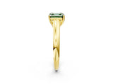 Yellow gold Fancy Green Asscher Cut Solitaire Engagement Ring with Tapered Band and Four-Prong Setting_5