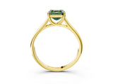 Yellow gold Fancy Green Asscher Cut Solitaire Engagement Ring with Tapered Band and Four-Prong Setting_6