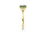 Yellow gold Fancy Green Asscher  Cut Solitaire Engagement Ring with Thin Band and Four-Prong Setting_22