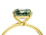 Yellow gold Fancy Green Asscher  Cut Solitaire Engagement Ring with Thin Band and Four-Prong Setting_24