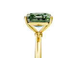Yellow gold Fancy Green Asscher  Cut Solitaire Engagement Ring with Thin Band and Four-Prong Setting_25
