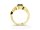 Yellow gold Fancy Green Asscher Cut Solitaire Intertwined Band Prong Setting Ring_3