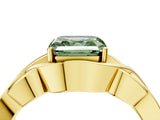 Yellow gold Fancy Green Asscher Cut Solitaire Intertwined Band Prong Setting Ring_4