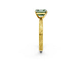 Yellow gold Fancy Green Asscher Cut Solitaire Milgrain Engraved Band with Four-Prong Setting_2