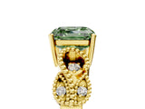 Yellow gold Fancy Green Asscher Cut Solitaire Milgrain Leaf Band with Prong Setting_17