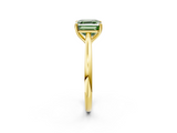 Yellow gold Fancy Green Asscher  Cut Solitaire Ring with Cathedral Band and Four-Prong Setting_2