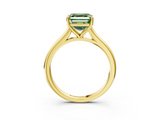 Yellow gold Fancy Green Asscher  Cut Solitaire Ring with Cathedral Band and Four-Prong Setting_3