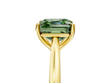 Yellow gold Fancy Green Asscher  Cut Solitaire Ring with Cathedral Band and Four-Prong Setting_5